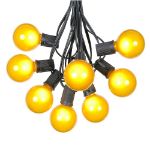 100 G50 Globe Light String Set with Yellow Bulbs on Black Wire