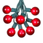 100 G50 Globe Light String Set with Red on Green Wire