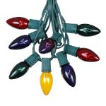 100 C9 Christmas Light Set - Assorted Bulbs - Green Wire