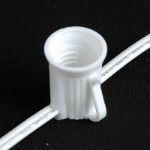 100 C9 Ceramic Christmas Light Set - Green - White Wire