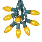 25 Twinkling C9 Christmas Light Set - Yellow - Green Wire