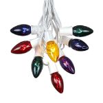 25 Twinkling C9 Christmas Light Set - Multi - White Wire