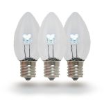 C7 - Pure White - Glass LED Replacement Bulbs - 25 Pack
