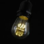 25 LED S14 Warm White Commercial Grade Light String Set on 37.5' of Black Wire 