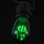 Green S14 LED Medium Base e26 Bulbs w/ 9 LEDs - 5pk
