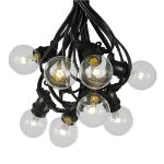 25 Warm White LED G50 Commercial Grade Intermediate Base Light Set