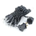 Black Wire Clear Christmas Mini Lights 50 Light 11 Feet Long
