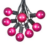 25 G50 Globe Light String Set with Purple Bulbs on Black Wire