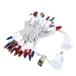 Multi 50 Light 11' Long White Wire Christmas Mini Lights
