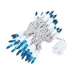 Teal 50 Light 11' Long White Wire Christmas Mini Lights
