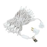 Commercial Grade Wide Angle 100 LED Pure White 34' Long White Wire