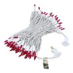 Pink Christmas Mini Lights 100 Light 50 Feet Long on White Wire