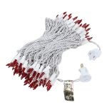 Red Christmas Mini Lights 100 Light 50 Feet Long on White Wire