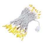 Yellow Christmas Mini Lights 100 Light 50 Feet Long on White Wire