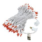 Amber/Orange Christmas Mini Lights 100 Light 50 Feet Long on White Wire