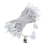 Clear Christmas Mini Lights 100 Light 50 Feet Long on White Wire
