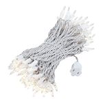 100 Light 50' Long White Wire Christmas Mini Lights Connect 10