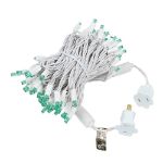 Commercial Grade Wide Angle 100 LED Green 34' Long White Wire
