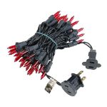 Red Christmas Mini Lights 50 Light on Black Wire 11 Feet Long