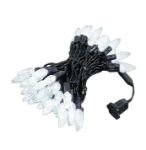 Pure White 70 LED C6 Strawberry Mini Lights Commercial Grade Black Wire
