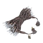 70 Light Traditional T5 Warm White LED Mini Lights Brown Wire