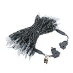 70 Light Traditional T5 Warm White LED Mini Lights Black Wire