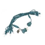 10 Light Traditional T5 Warm White LED Mini Lights Green Wire