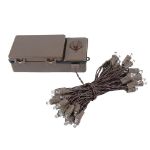 50 LED Battery Operated Lights Warm White Brown Wire