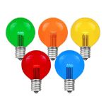 Multi Colored LED G50 Globe Bulbs - 5pk