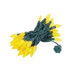 Yellow 70 LED C6 Strawberry Mini Lights Commercial Grade on Green Wire