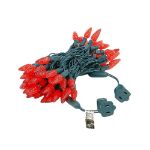 Red 70 LED C6 Strawberry Mini Lights Commercial Grade on Green Wire