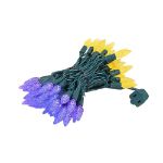 Yellow and Purple 70 LED C6 Strawberry Mini Lights Commercial Grade Green Wire