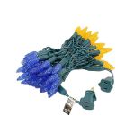 Orange and Blue 70 LED C6 Strawberry Mini Lights Commercial Grade Green Wire