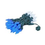 Blue and White 70 LED C6 Strawberry Mini Lights Commercial Grade Green Wire