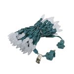 Pure White 70 LED C6 Strawberry Mini Lights Commercial Grade on Green Wire