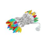 Multi 70 LED C6 Strawberry Mini Lights Commercial Grade on White Wire