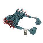 50 LED Red LED Christmas Lights 11' Long on Green Wire