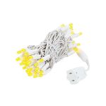 50 LED Yellow LED Christmas Lights 11' Long on White Wire