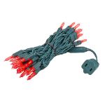 35 Light Traditional T5 Red LED Mini Lights Green Wire