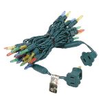 35 Light Traditional T5 Multi LED Mini Lights Green Wire