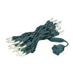 35 Light Traditional T5 Warm White LED Mini Lights Green Wire