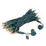 70 Light Traditional T5 Multi LED Mini Lights Green Wire