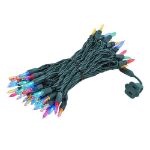 70 Light Traditional T5 Multi LED Mini Lights Green Wire