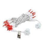 35 Light Traditional T5 Red LED Mini Lights White Wire