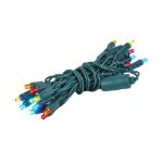 20 Light Non Connectable Multi LED Mini Lights Green Wire