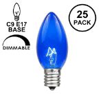 Blue Transparent C9 7 Watt Replacement Bulbs 25 Pack