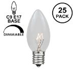 Clear Transparent C9 7 Watt Replacement Bulbs 25 Pack