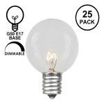 Clear G50 7 Watt Replacement Bulbs 25 Pack 