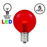 Red LED G50 Globe Bulbs - 5pk