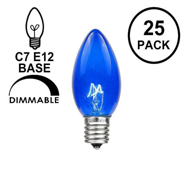 Blue Transparent C7 5 Watt Bulbs